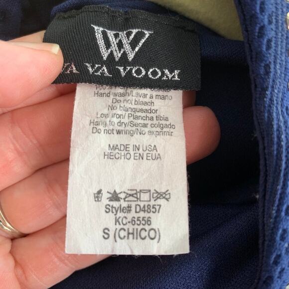 Va Va Voom Navy Blue Studded Dress Size Small Formal Party Cocktail Dress - Picture 7 of 10